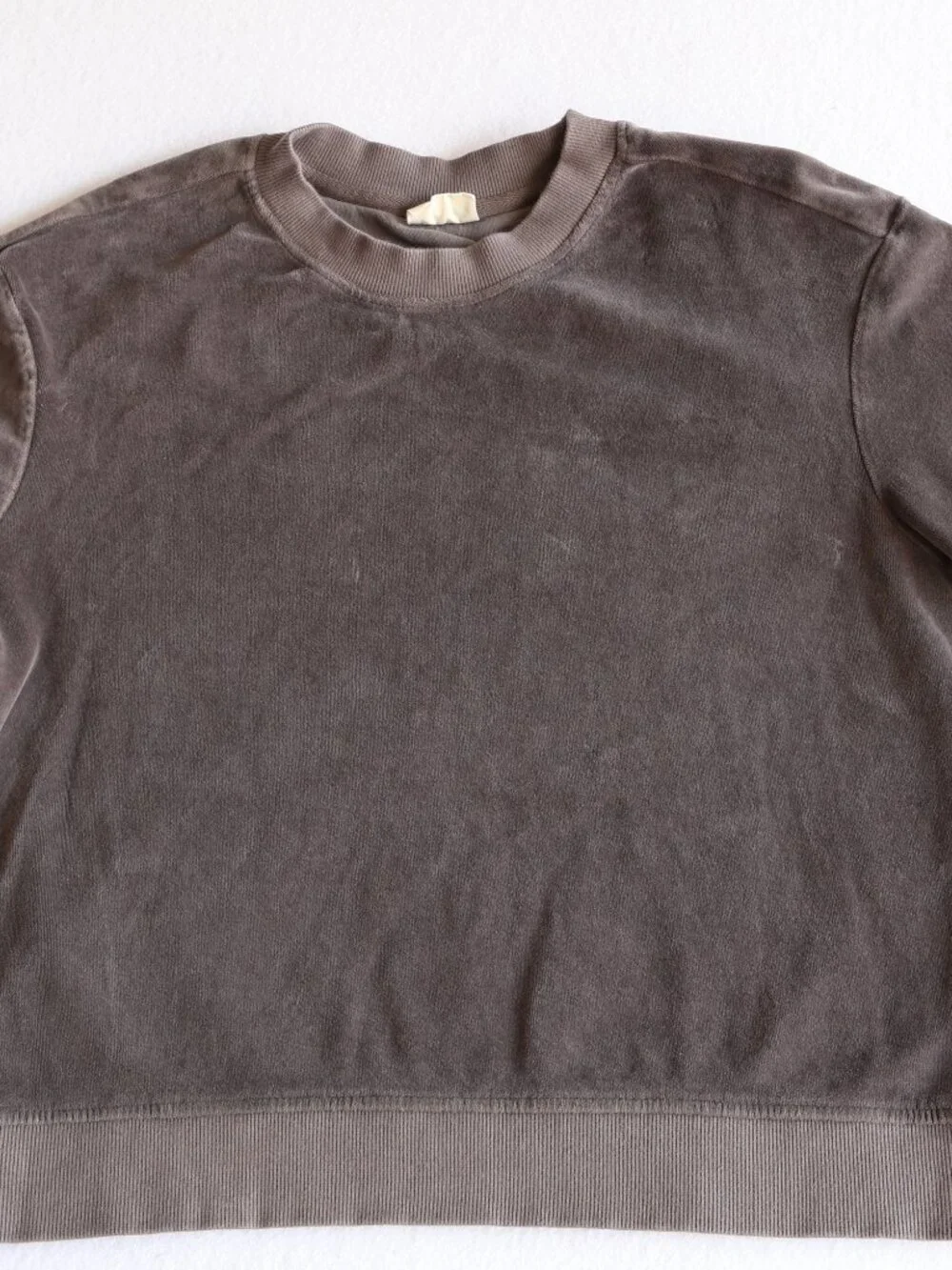 Pact Organic Cotton Velour Crew Pullover Shirt Graphite -  Women's Large - Picture 4 of 11